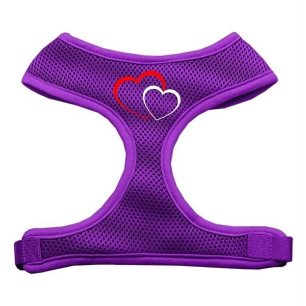 Unconditional Love Double Heart Design Soft Mesh Harnesses Purple Small UN908178
